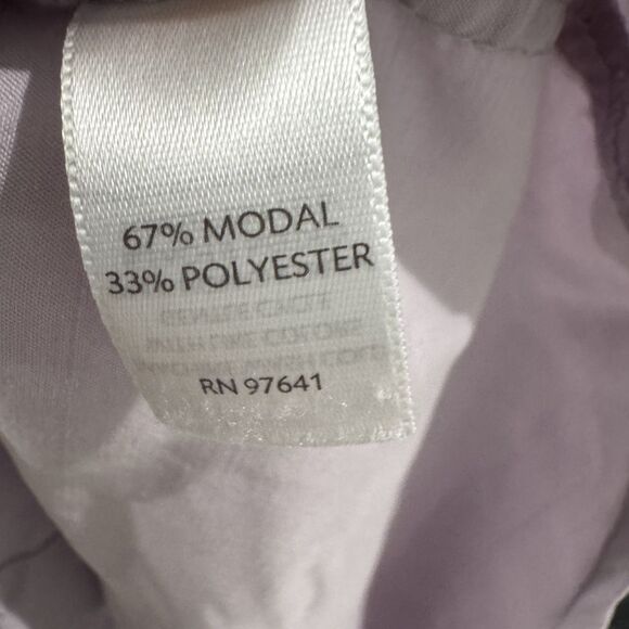 J Jill Blouse Women's Small Light Purple 3/4 Sleeve Ruffle Button Modal Top - Picture 8 of 8